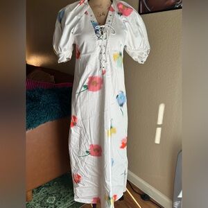 Sleeper Floral Garden Midi Dress